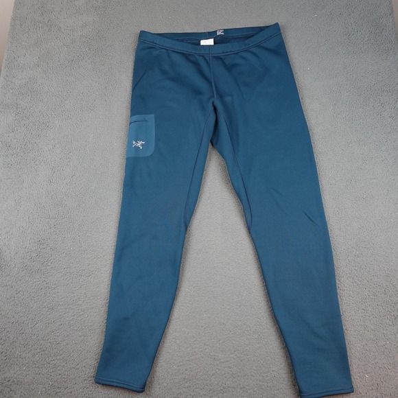 Arcteryx Rho AR Bottom Pants Mens XL Blue Polartec Fleece Baselayer Leggings - Picture 1 of 10